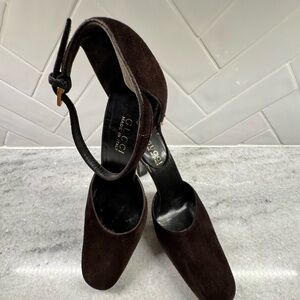 Gucci Women's Dark Brown Suede Heels